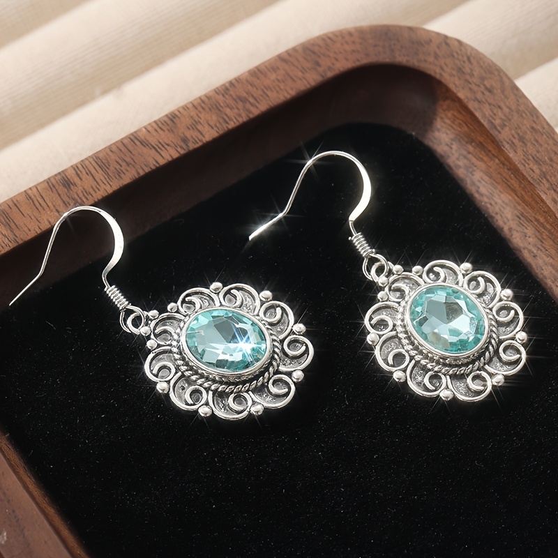 Vintage Bohemian Style Flower Pendant Earrings, Gift for Her